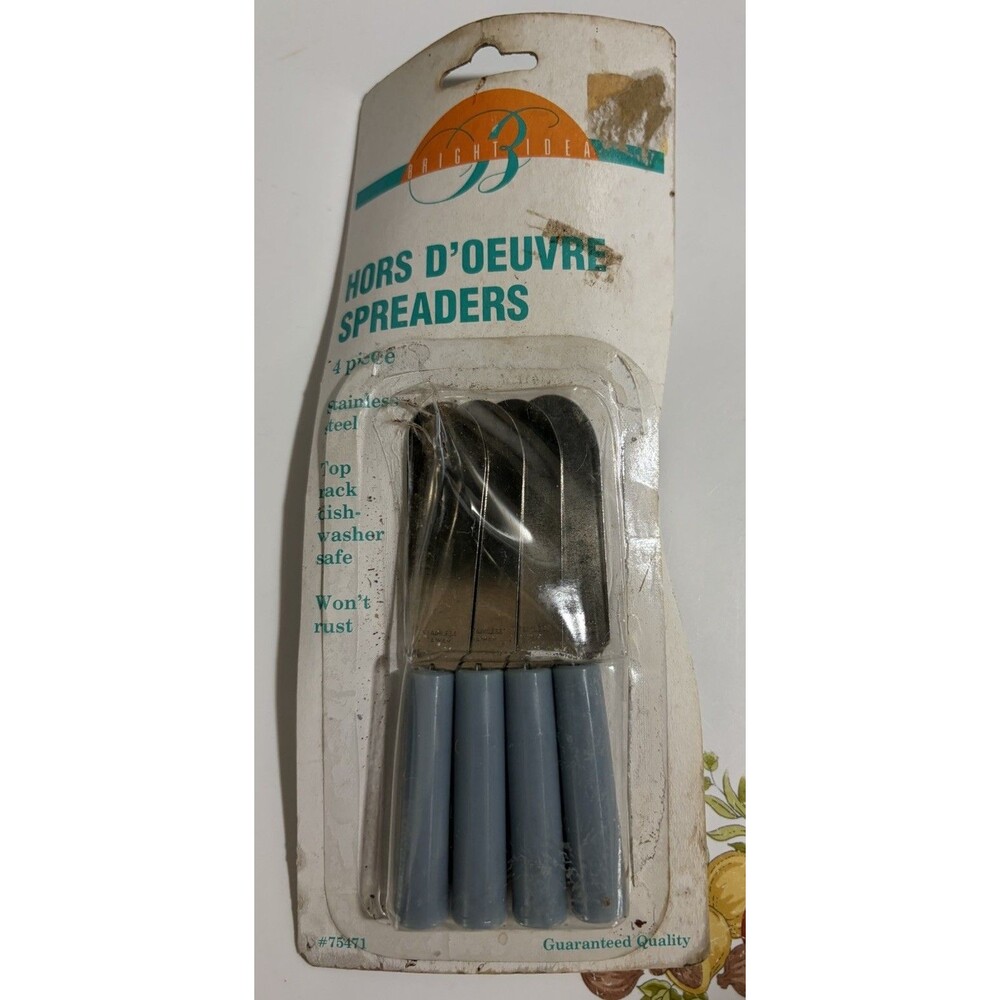 Vintage Stainless Steel Bright Idea Hors D’oeuvre Spreaders Set of 4